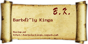 Barbély Kinga névjegykártya