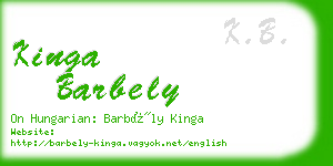 kinga barbely business card